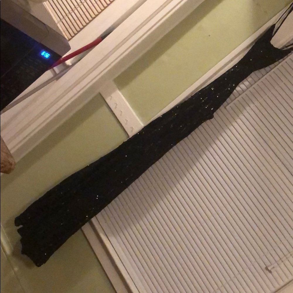 Black sequin prom dress